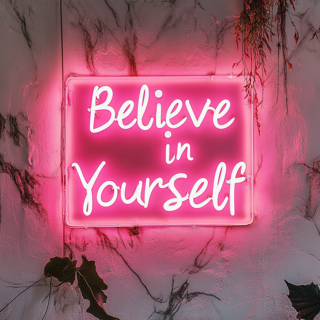Believe in Yourself - Pink Neon Sign, 18 Inches