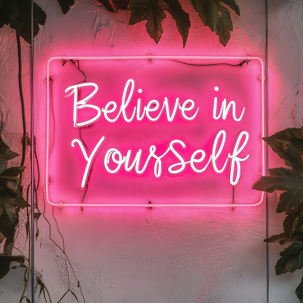 Believe in Yourself - Pink Neon Sign, 18 Inches