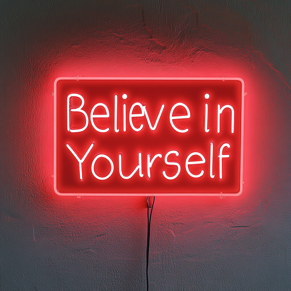 Believe in Yourself - Red Neon Sign, 18 Inches