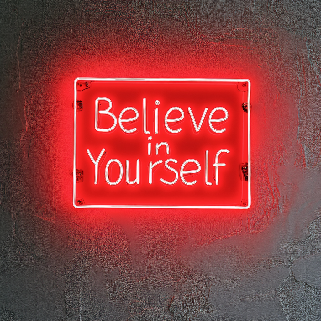 Believe in Yourself - Red Neon Sign, 18 Inches