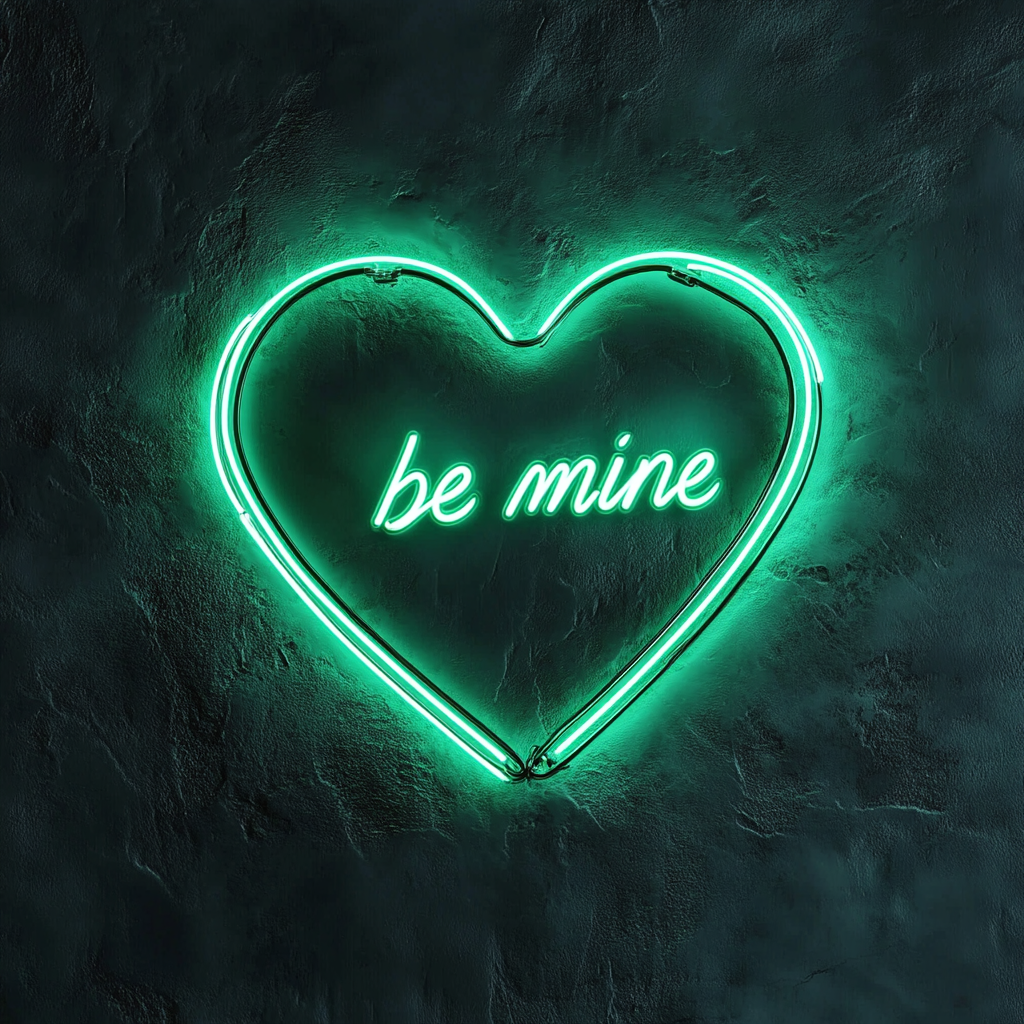 Be Mine - Green Neon Sign, 24 Inches