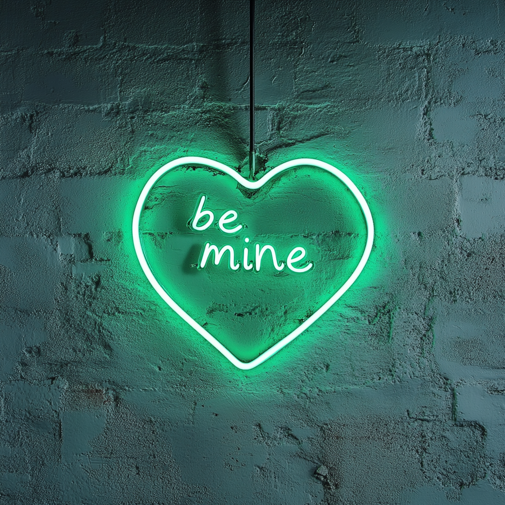 Be Mine - Green Neon Sign, 24 Inches