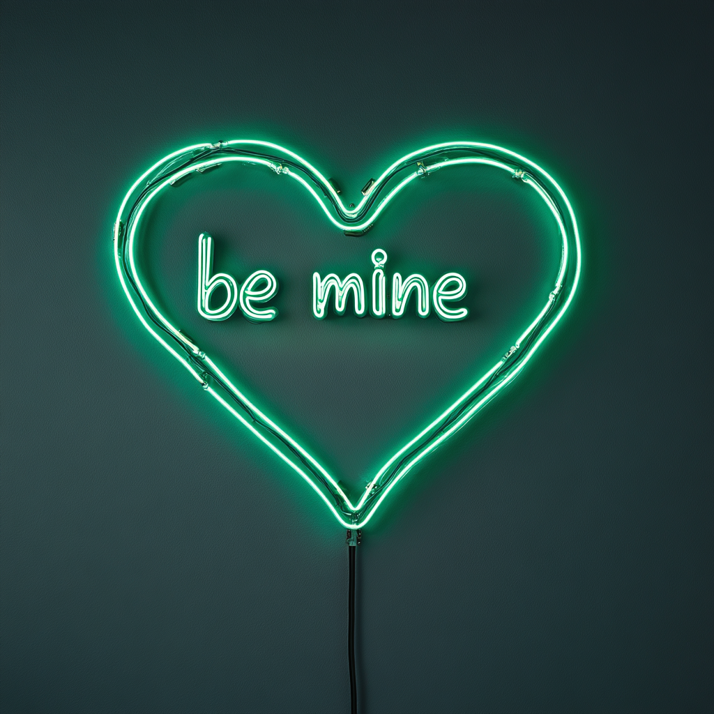 Be Mine - Green Neon Sign, 24 Inches