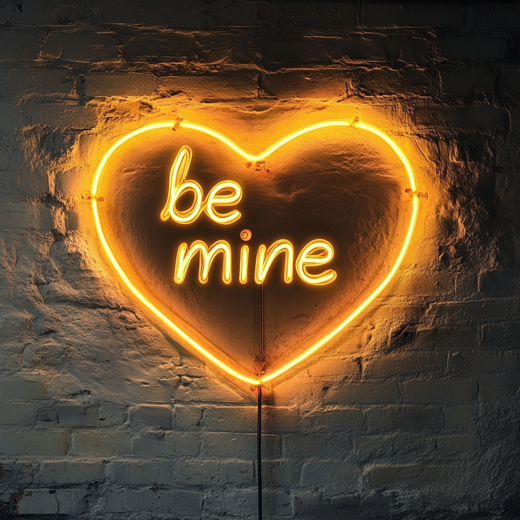 Be Mine - Yellow Neon Sign, 24 Inches