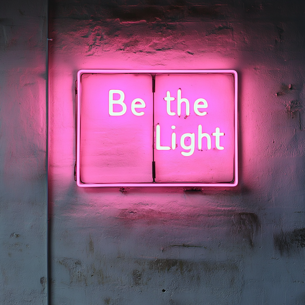 Be the Light - Pink Neon Sign, 18 Inches