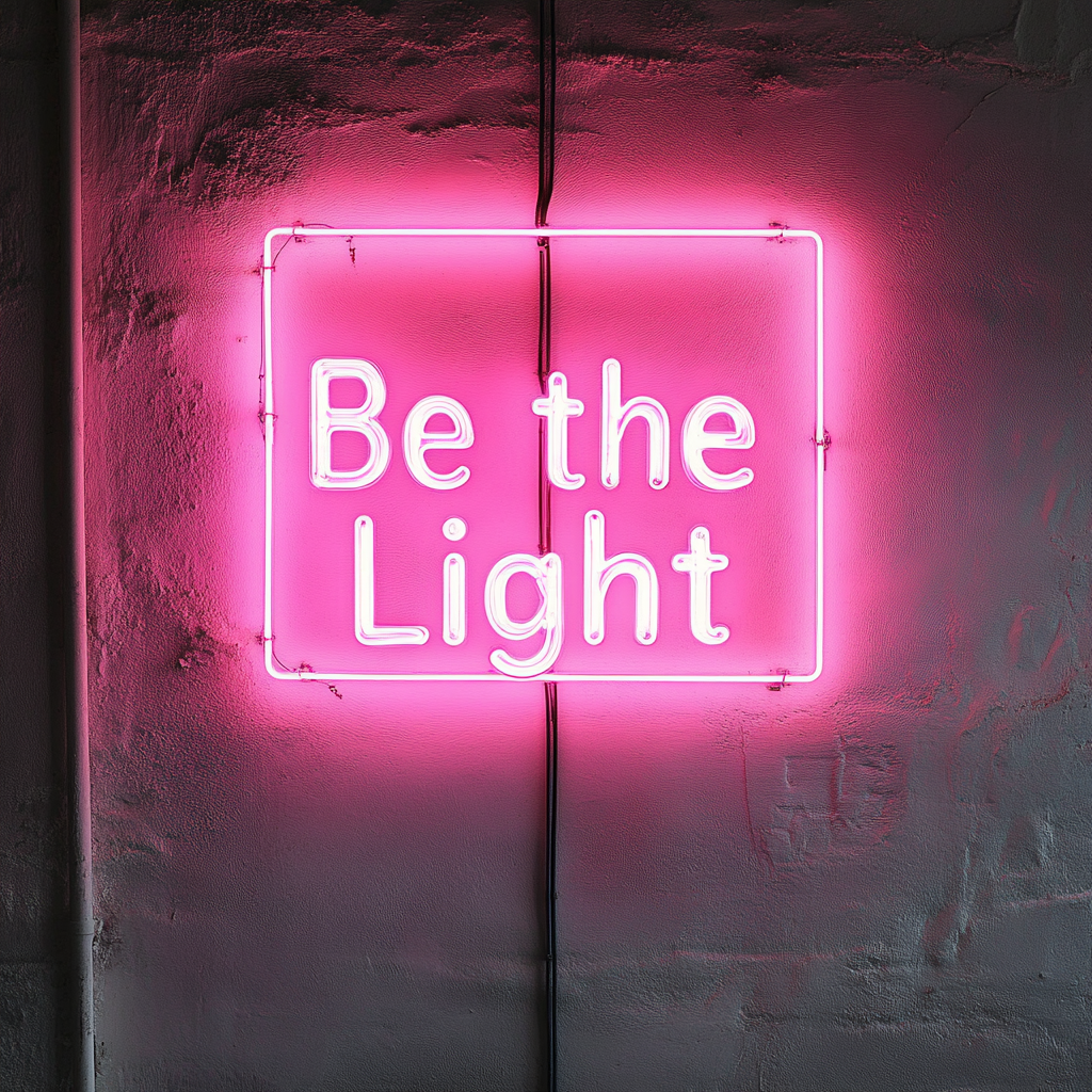 Be the Light - Pink Neon Sign, 18 Inches