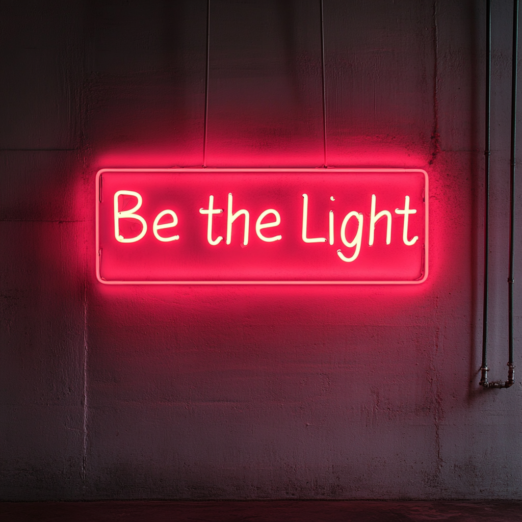 Be the Light - Red Neon Sign, 24 Inches