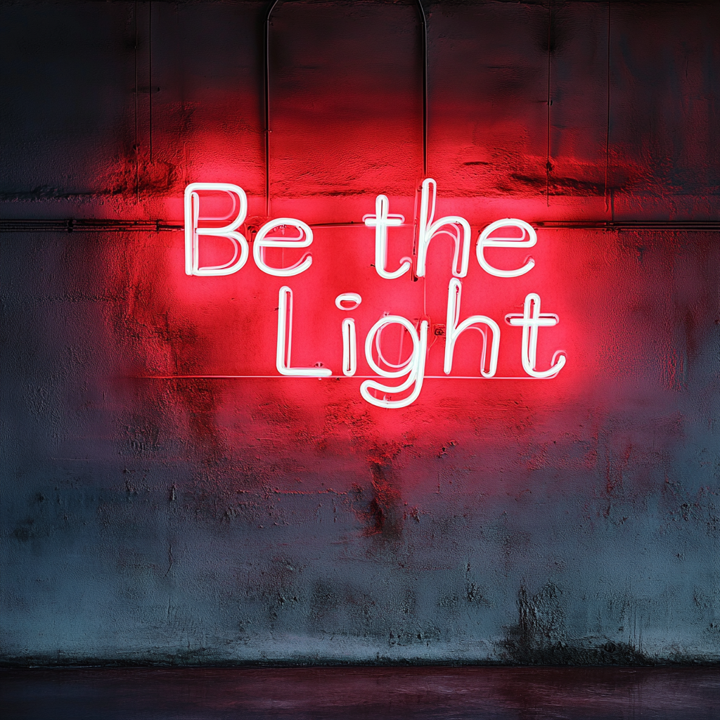 Be the Light - Red Neon Sign, 18 Inches