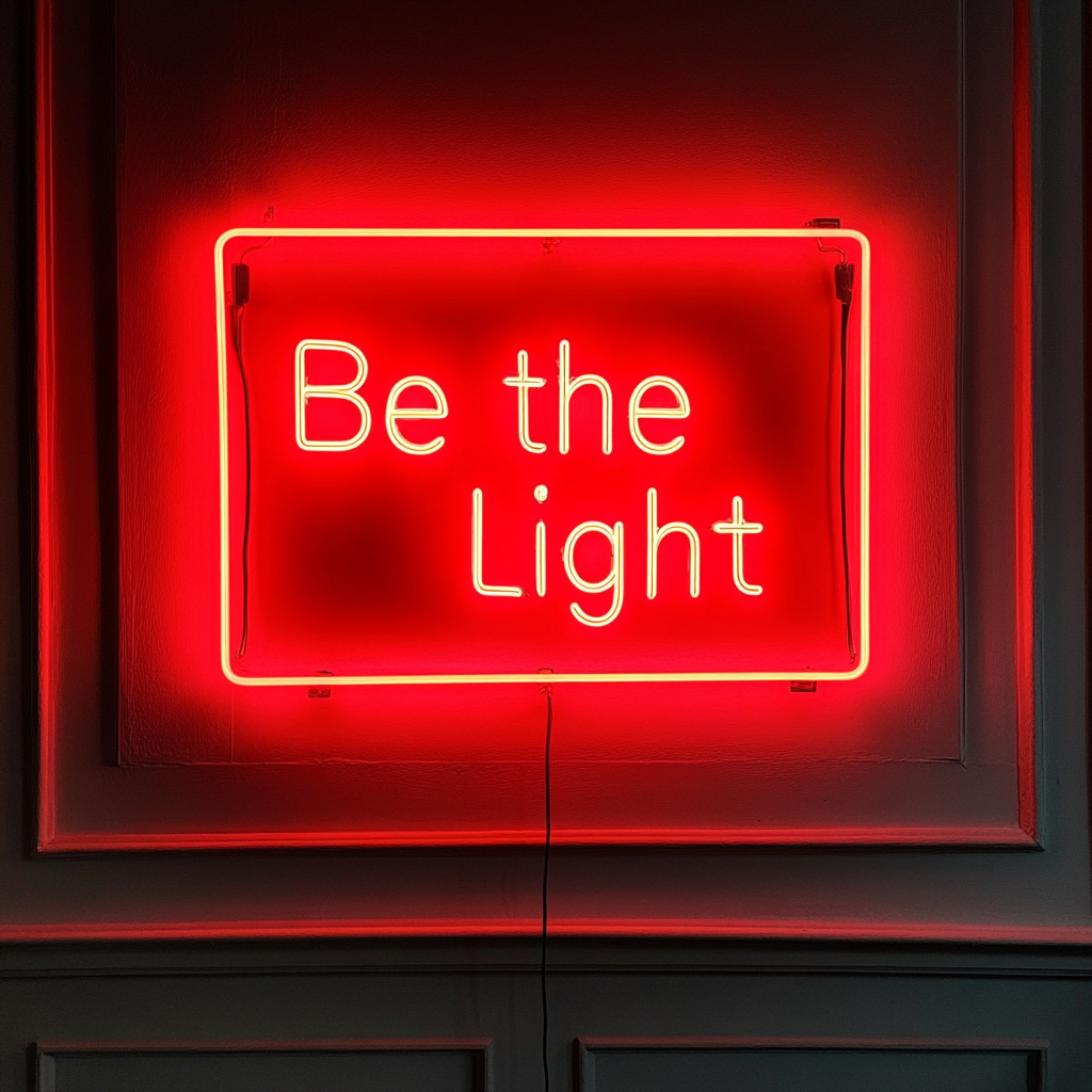 Be the Light - Red Neon Sign, 18 Inches