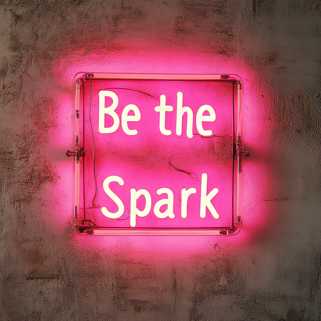 "Be the Spark" - Pink Neon Sign, 24 Inches