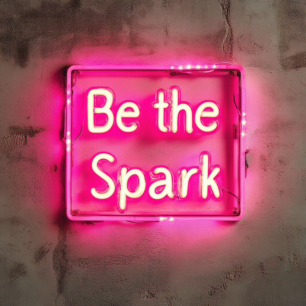 "Be the Spark" - Pink Neon Sign, 24 Inches