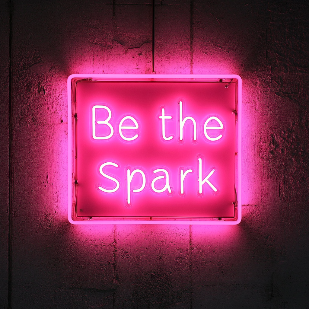 "Be the Spark" - Pink Neon Sign, 24 Inches