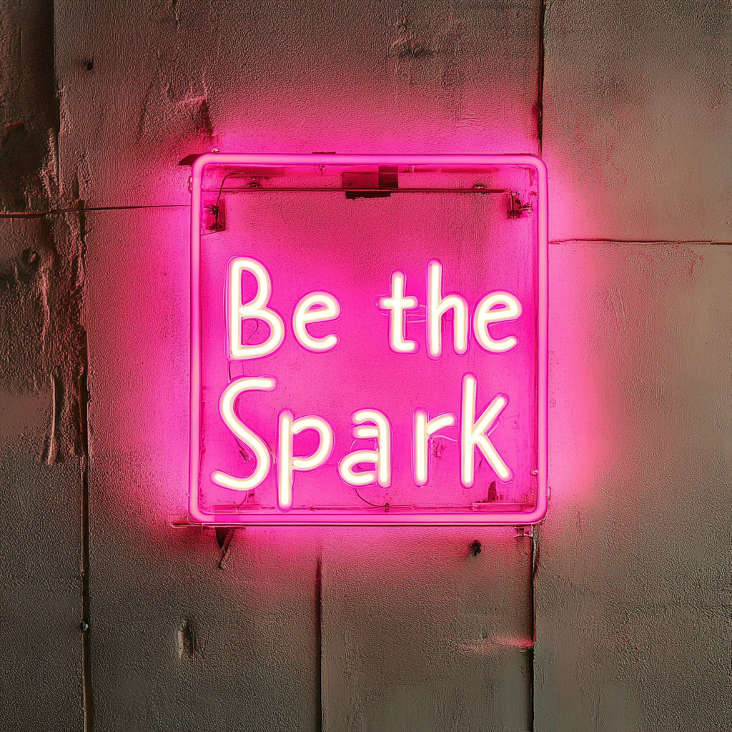 "Be the Spark" - Pink Neon Sign, 24 Inches