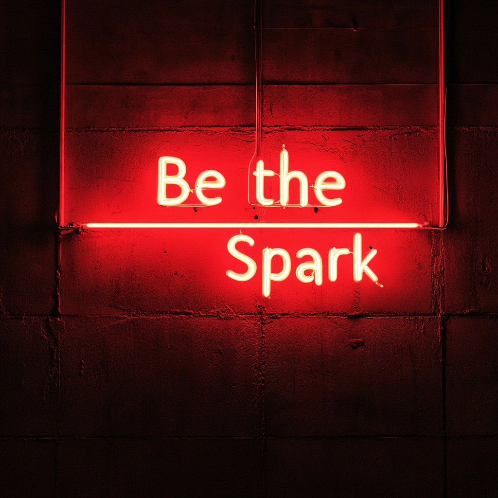 "Be the Spark" - Red Neon Sign, 24 Inches