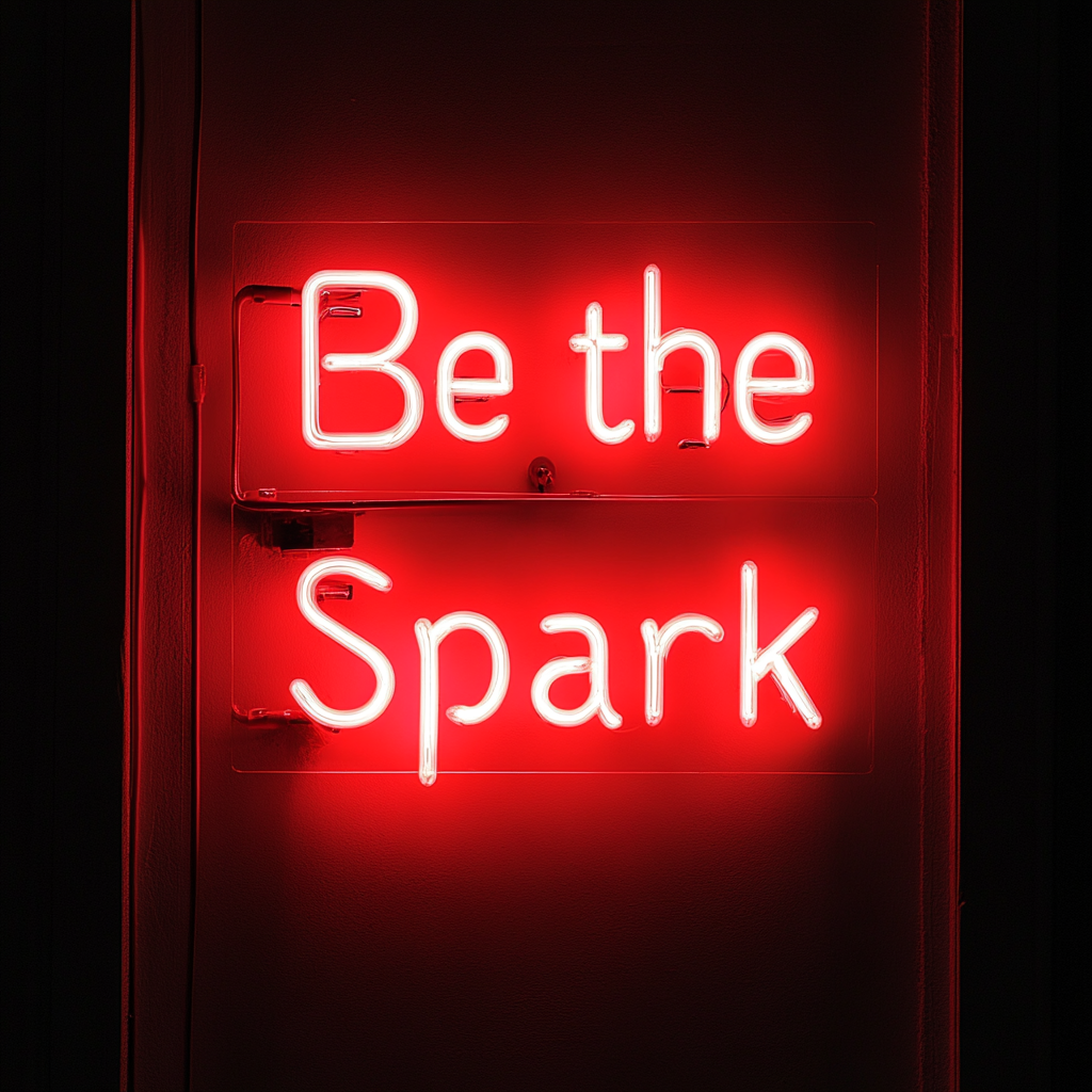 "Be the Spark" - Red Neon Sign, 24 Inches