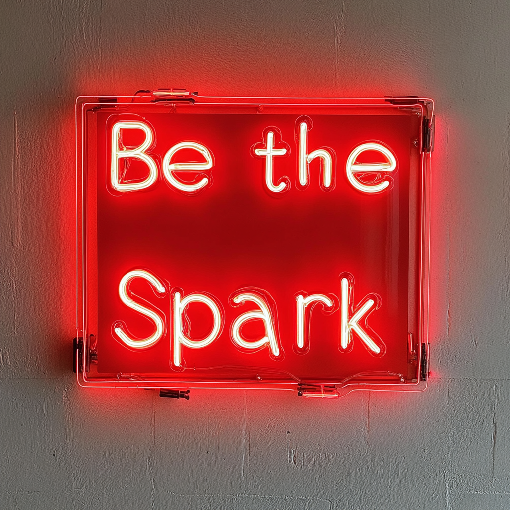 "Be the Spark" - Red Neon Sign, 24 Inches