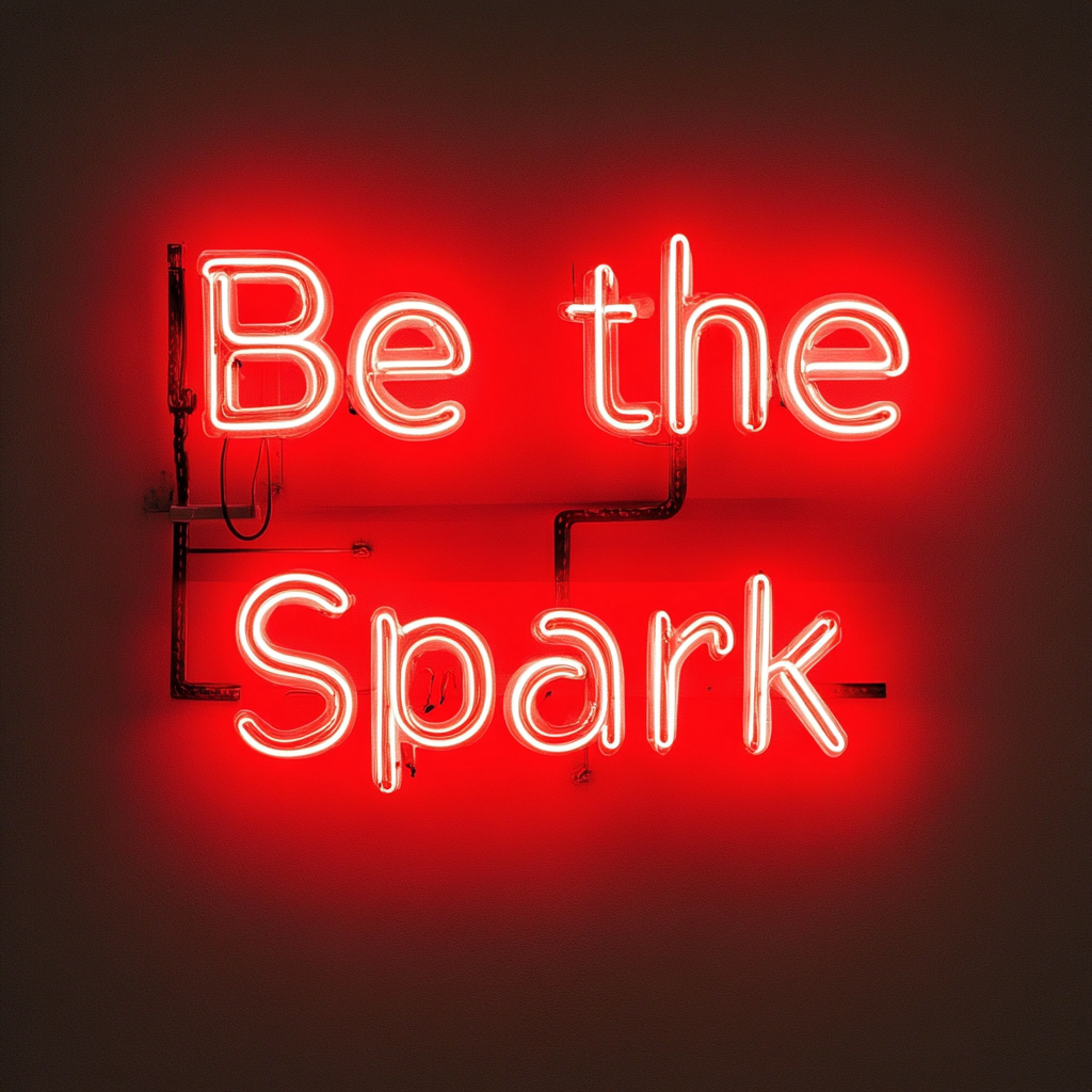 "Be the Spark" - Red Neon Sign, 24 Inches