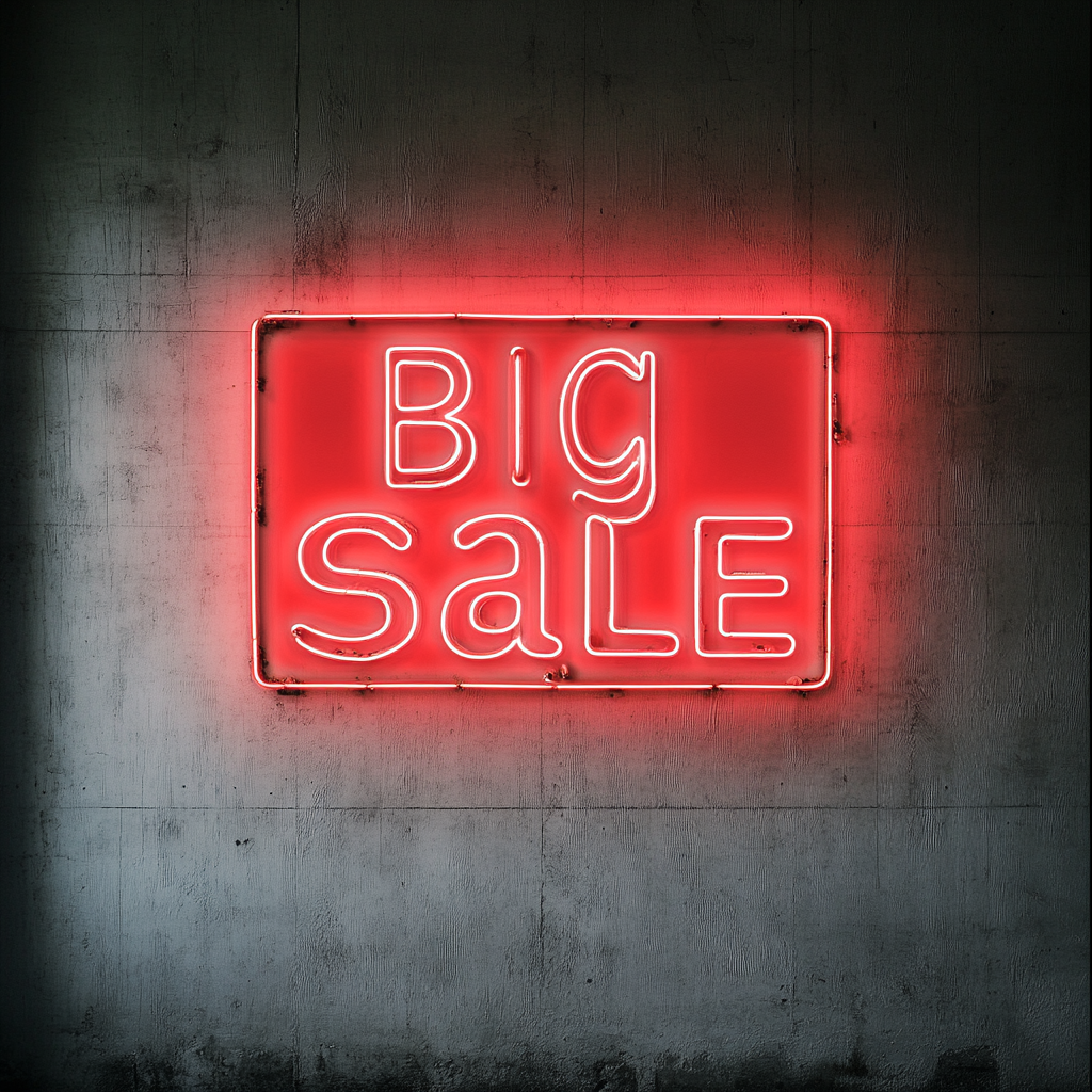 "Big Sale" - Red Neon Sign, 18 Inches
