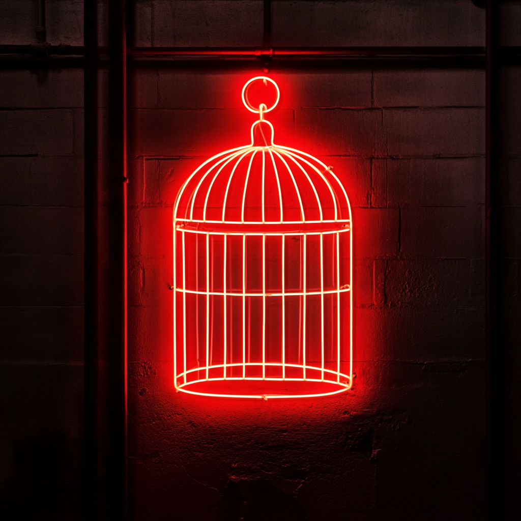 Bird Cage - Red Neon Sign, 24 Inches