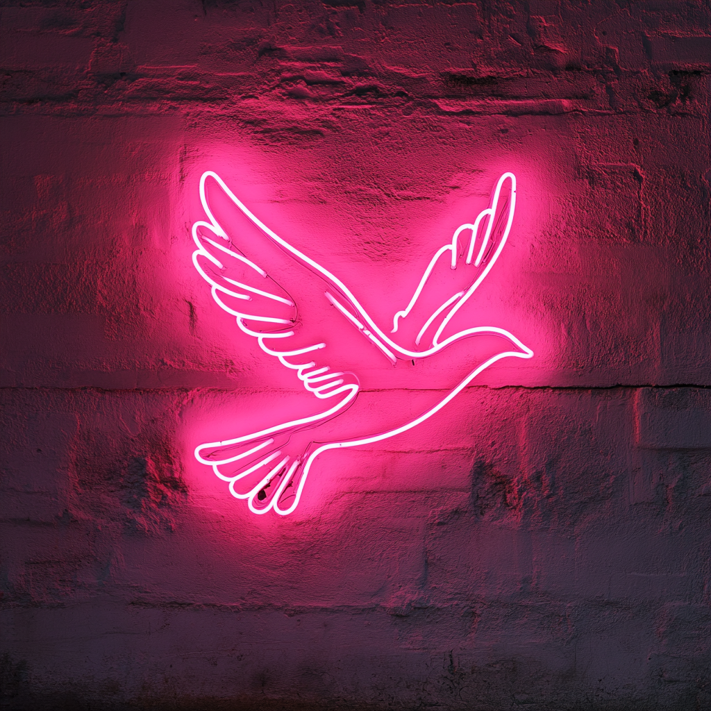 Bird in Flight - Pink Neon Sign, 24 Inches