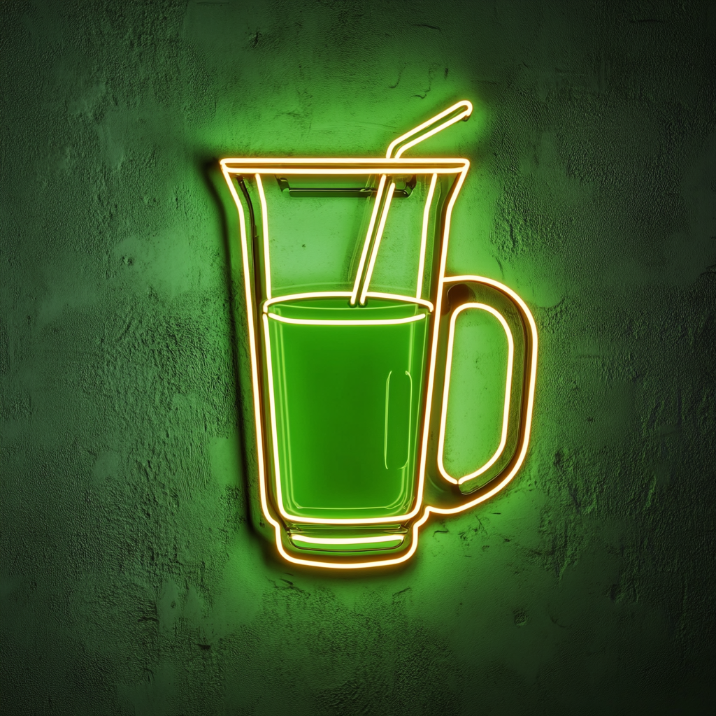 Blender with Smoothie - Green Neon Sign, 24 Inches