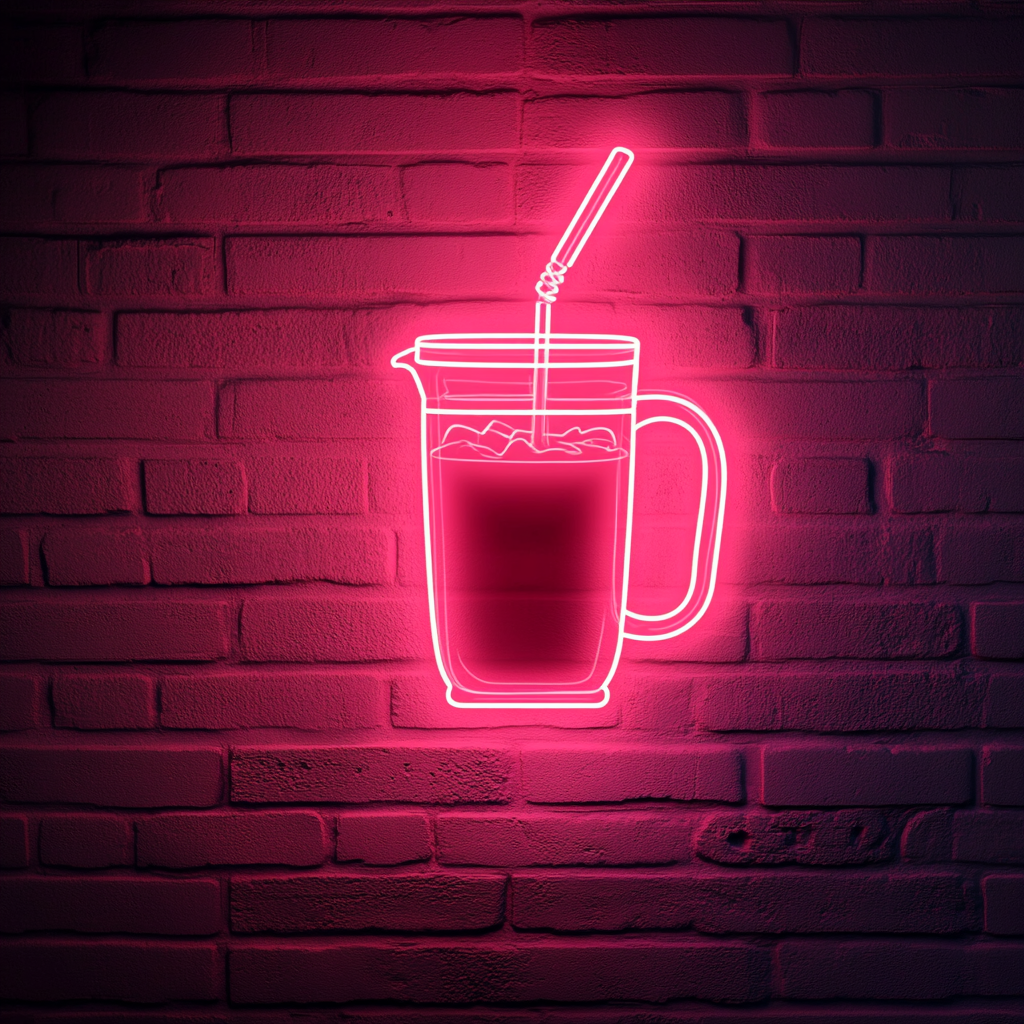 Blender with Smoothie - Pink Neon Sign, 18 Inches