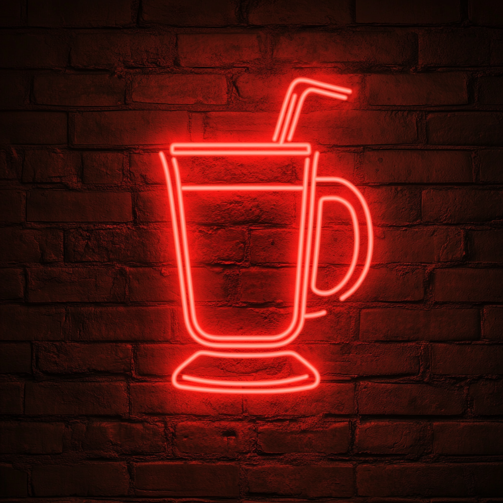 Blender with Smoothie - Red Neon Sign, 24 Inches