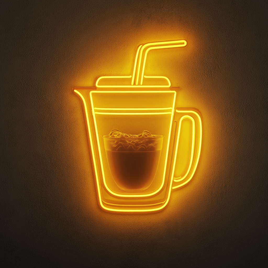 Blender with Smoothie - Yellow Neon Sign, 24 Inches