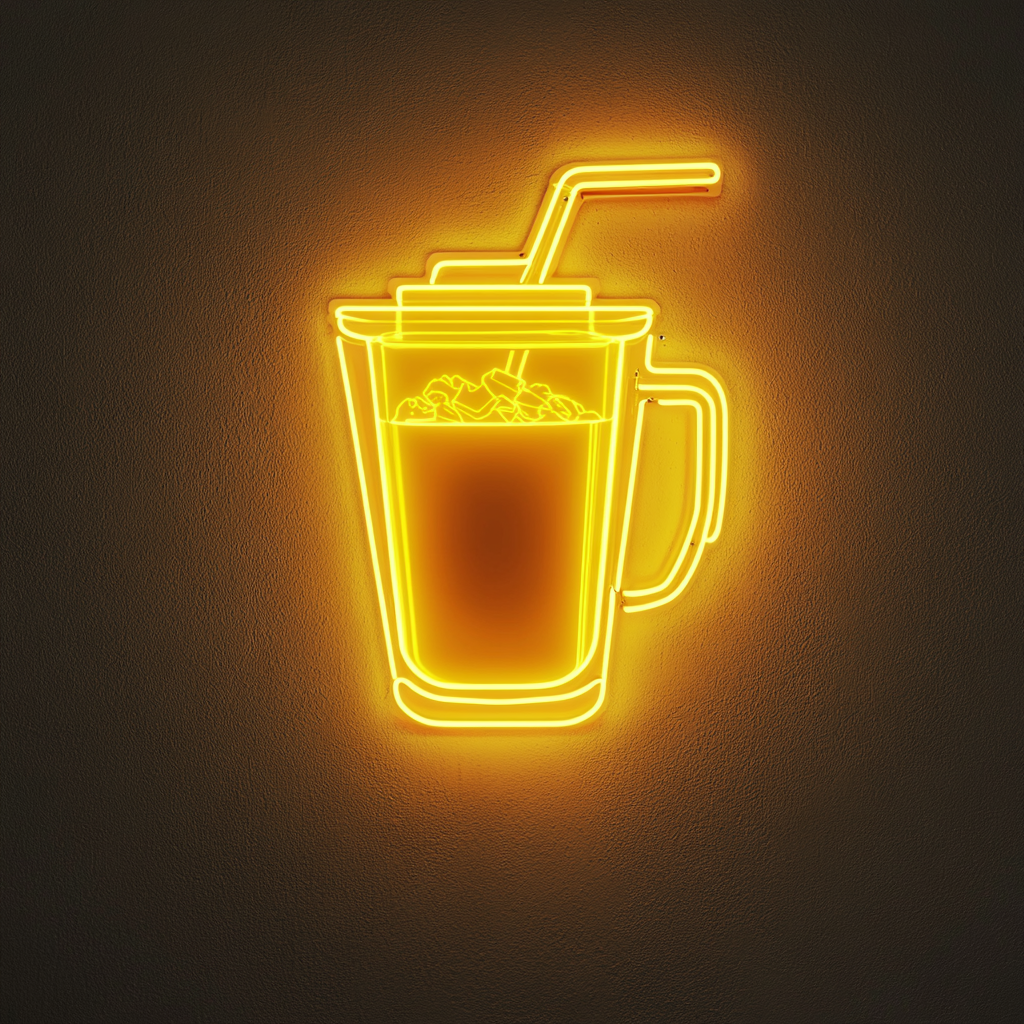 Blender with Smoothie - Yellow Neon Sign, 18 Inches