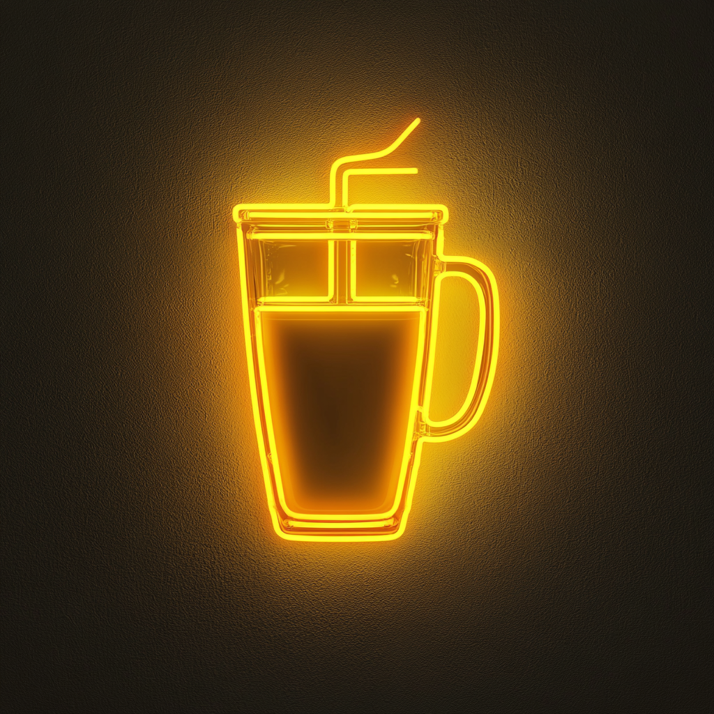 Blender with Smoothie - Yellow Neon Sign, 24 Inches