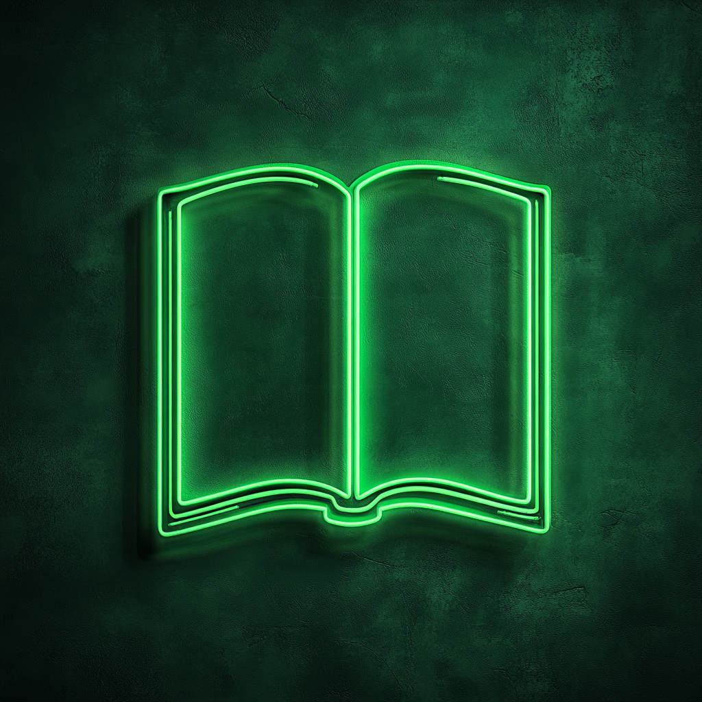 Book - Green Neon Sign, 24 Inches