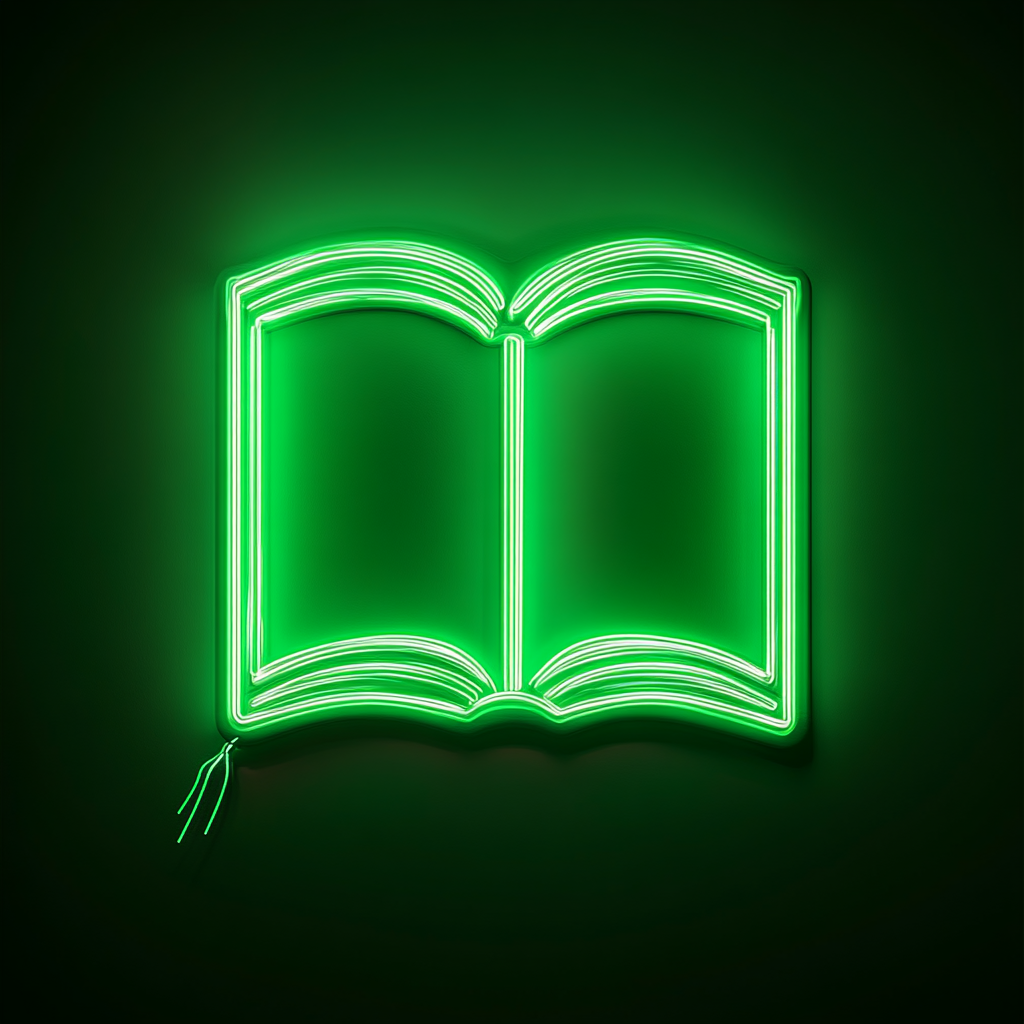 Book - Green Neon Sign, 24 Inches