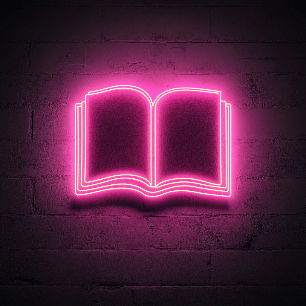 Book - Pink Neon Sign, 24 Inches