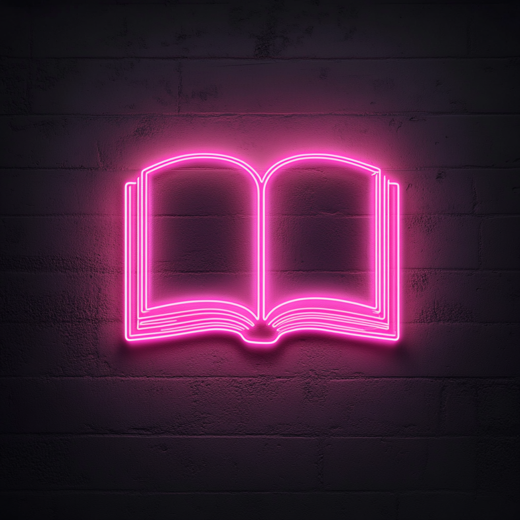 Book - Pink Neon Sign, 24 Inches