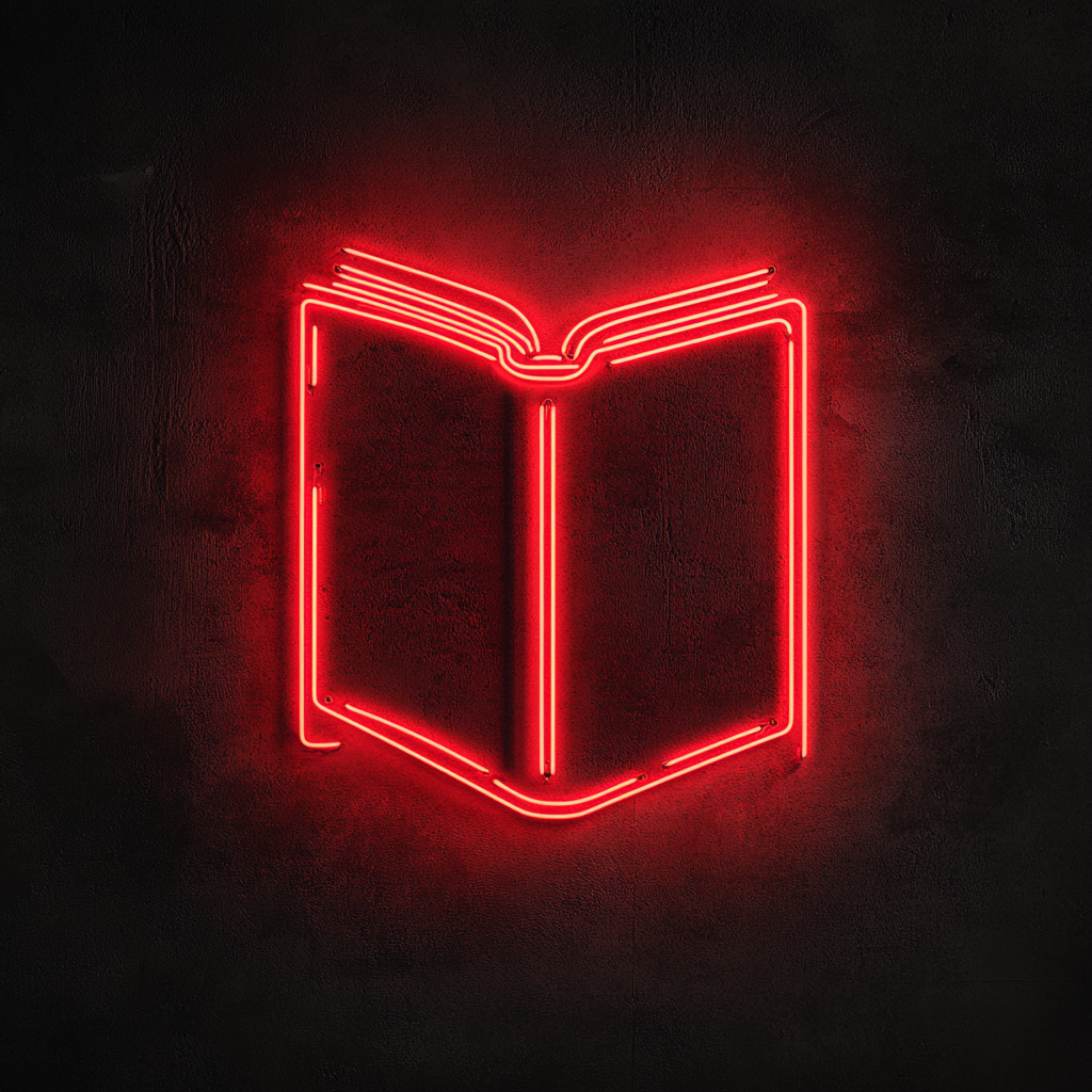 Book - Red Neon Sign, 24 Inches