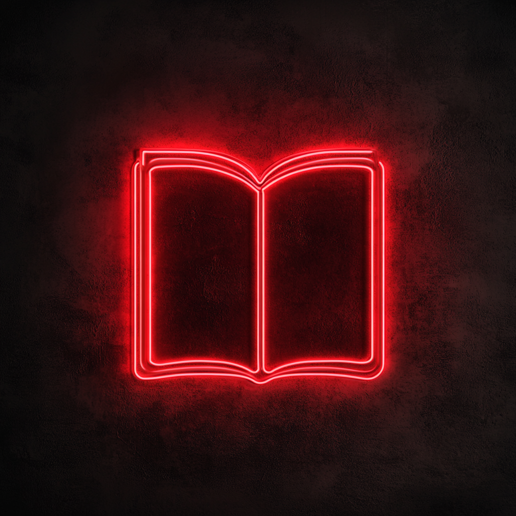 Book - Red Neon Sign, 24 Inches