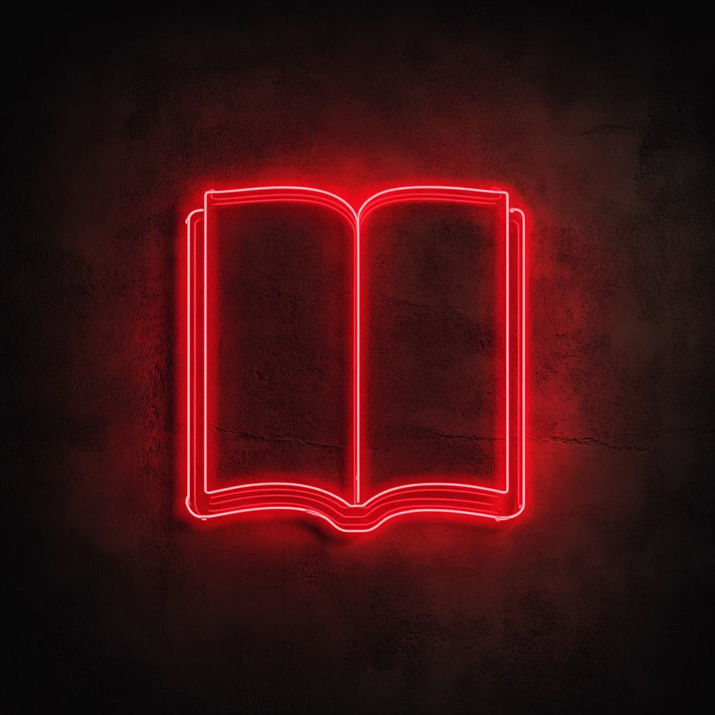 Book - Red Neon Sign, 24 Inches