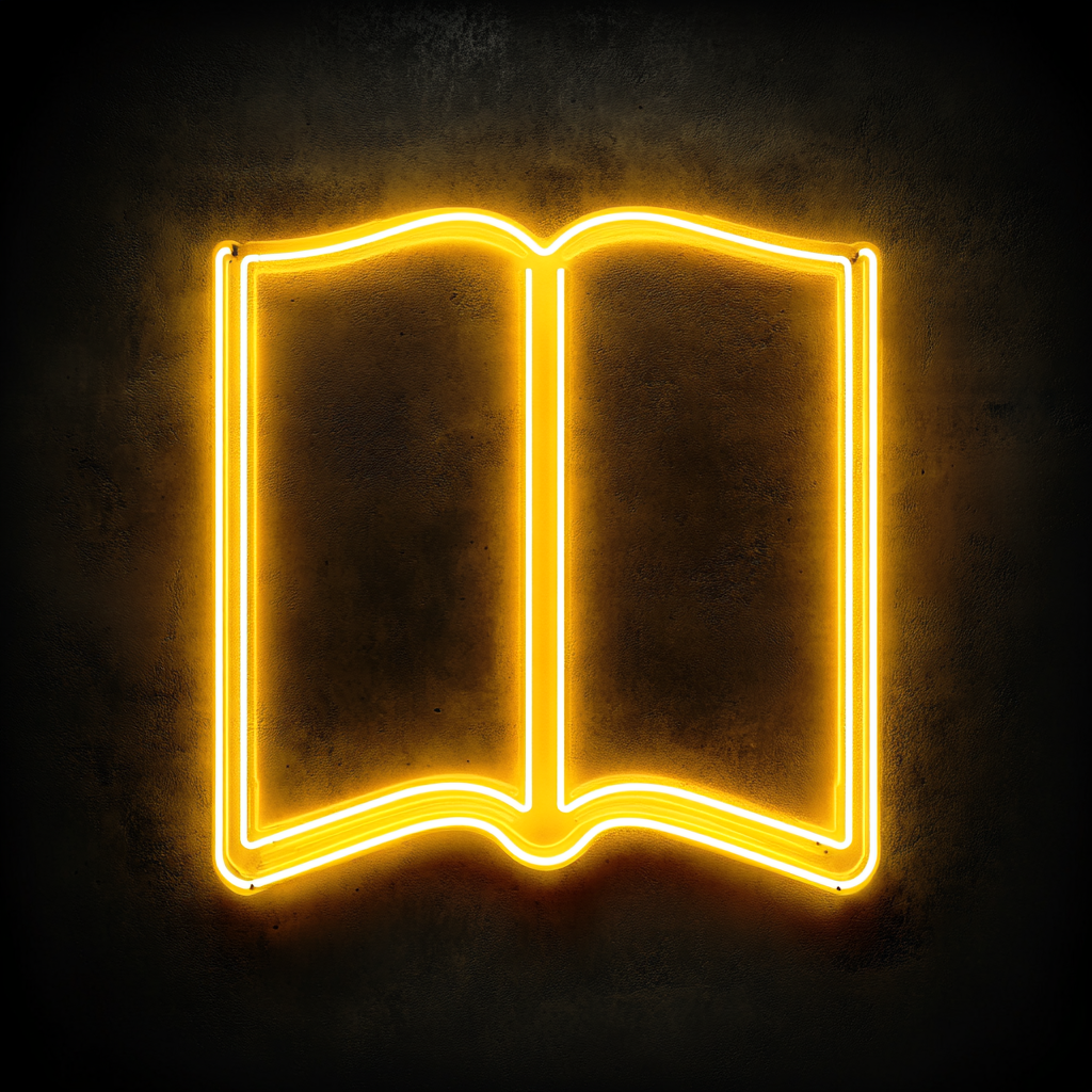 Book - Yellow Neon Sign, 18 Inches