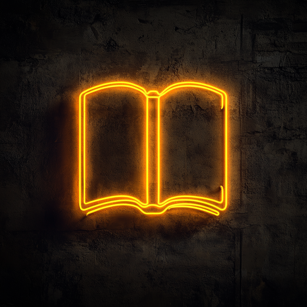 Book - Yellow Neon Sign, 18 Inches