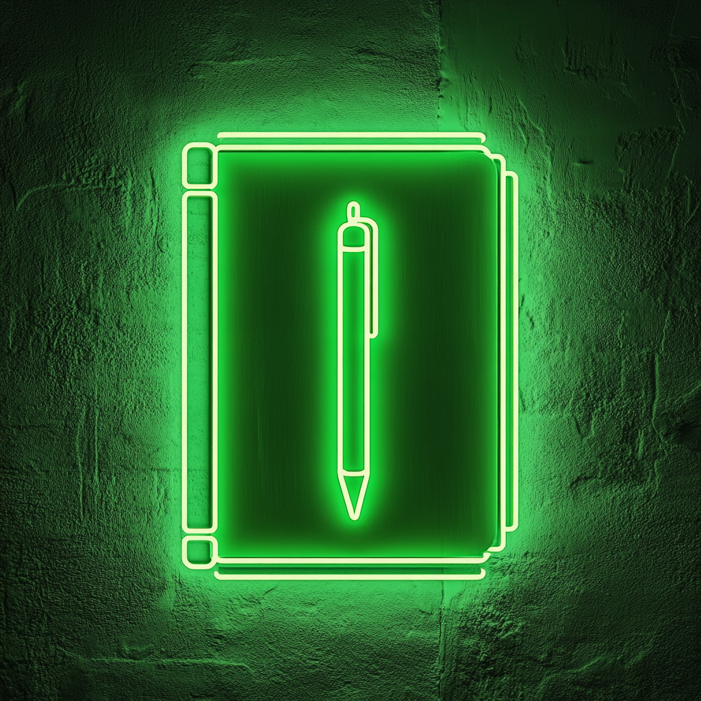 Book Pen - Green Neon Sign, 18 Inches
