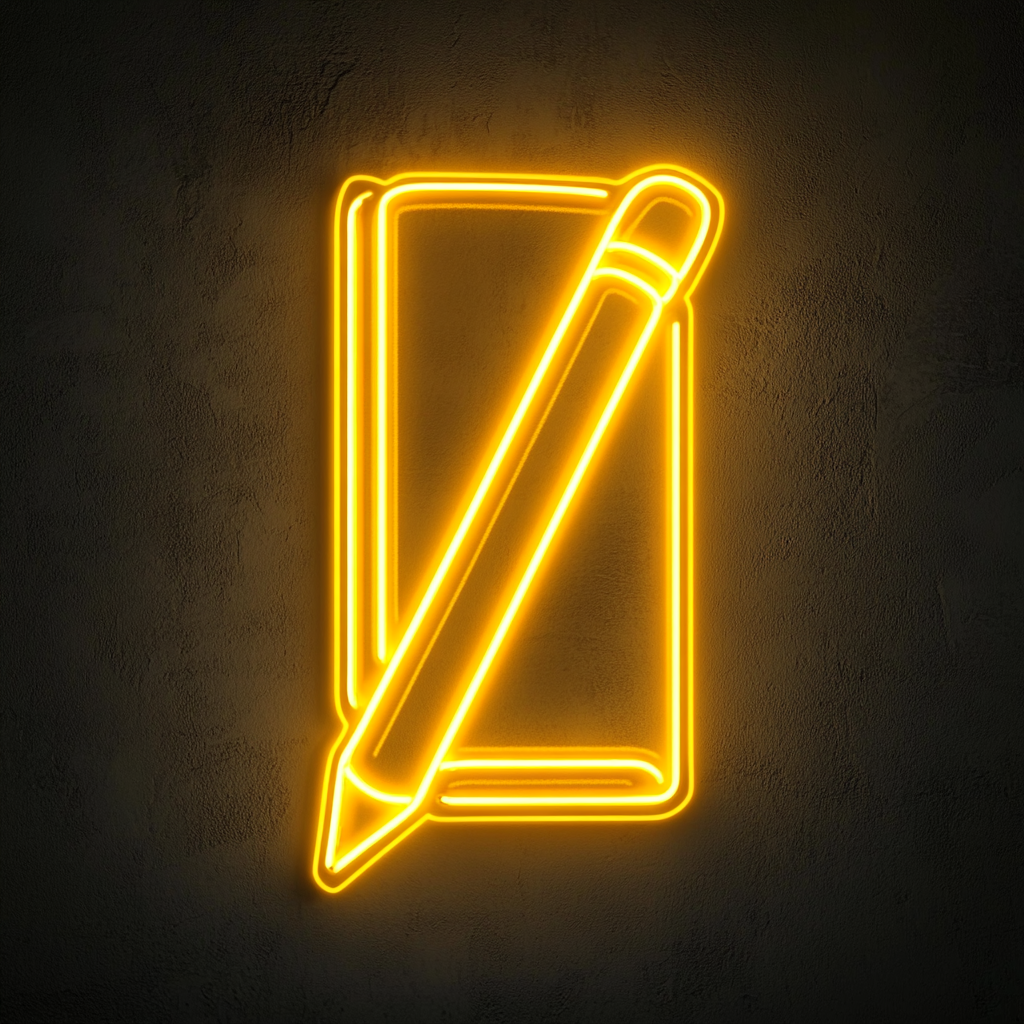 Book Pen - Yellow Neon Sign, 18 Inches
