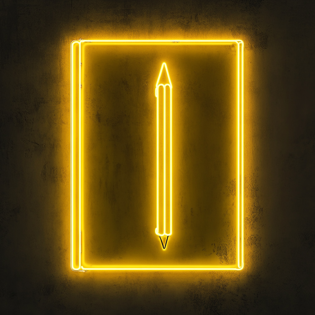 Book Pen - Yellow Neon Sign, 24 Inches