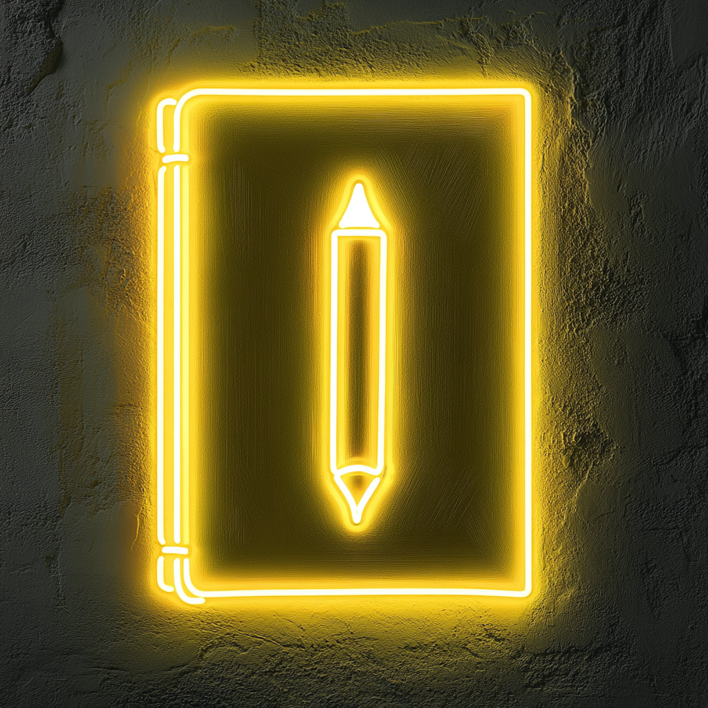 Book Pen - Yellow Neon Sign, 24 Inches