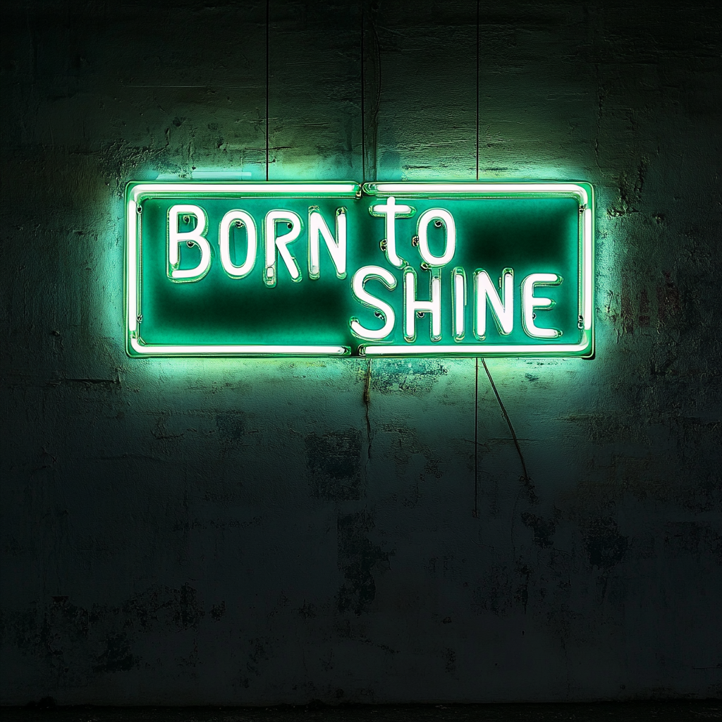 Born to Shine - Green Neon Sign, 24 Inches