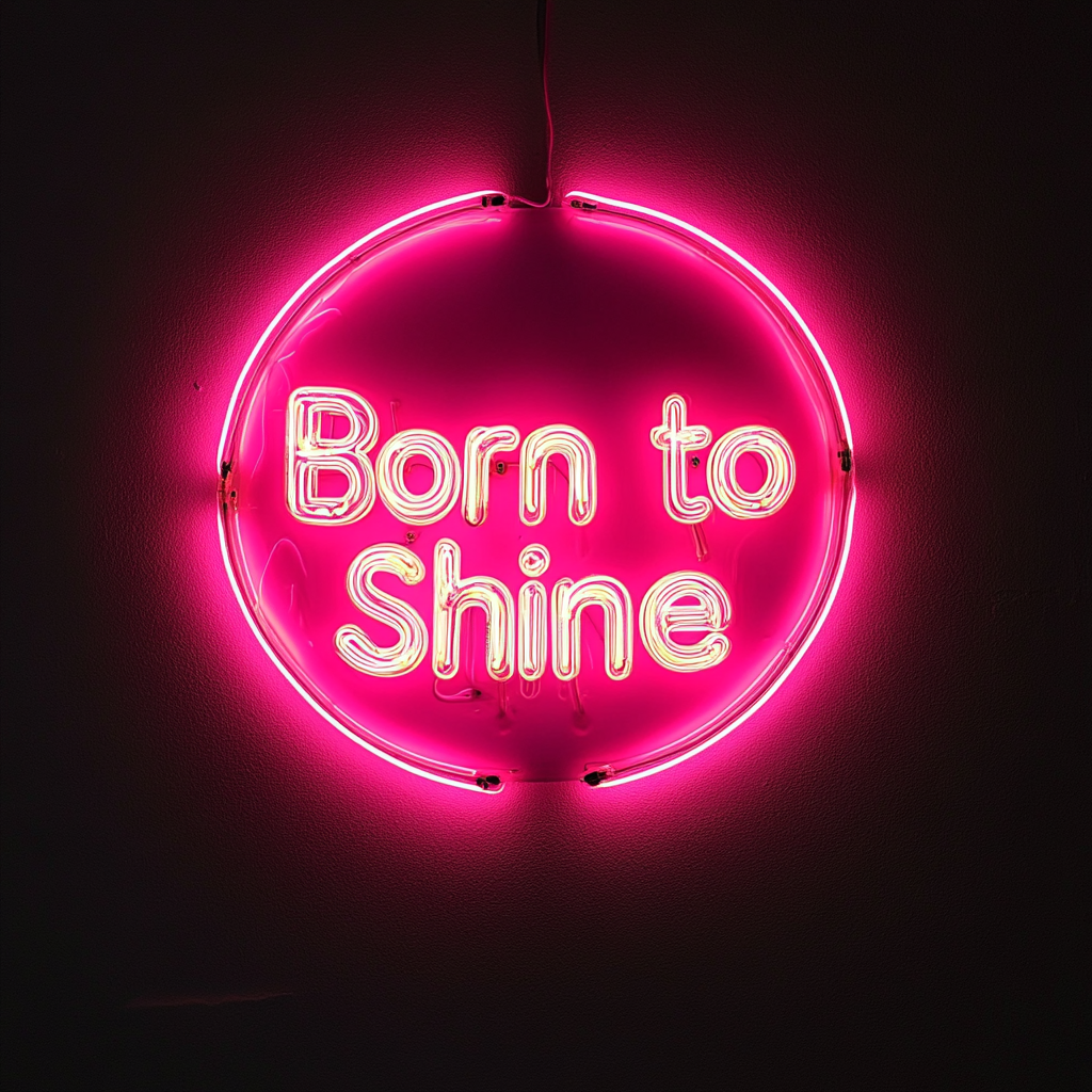 Born to Shine - Pink Neon Sign, 18 Inches