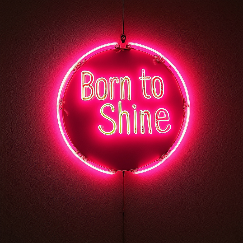 Born to Shine - Pink Neon Sign, 18 Inches