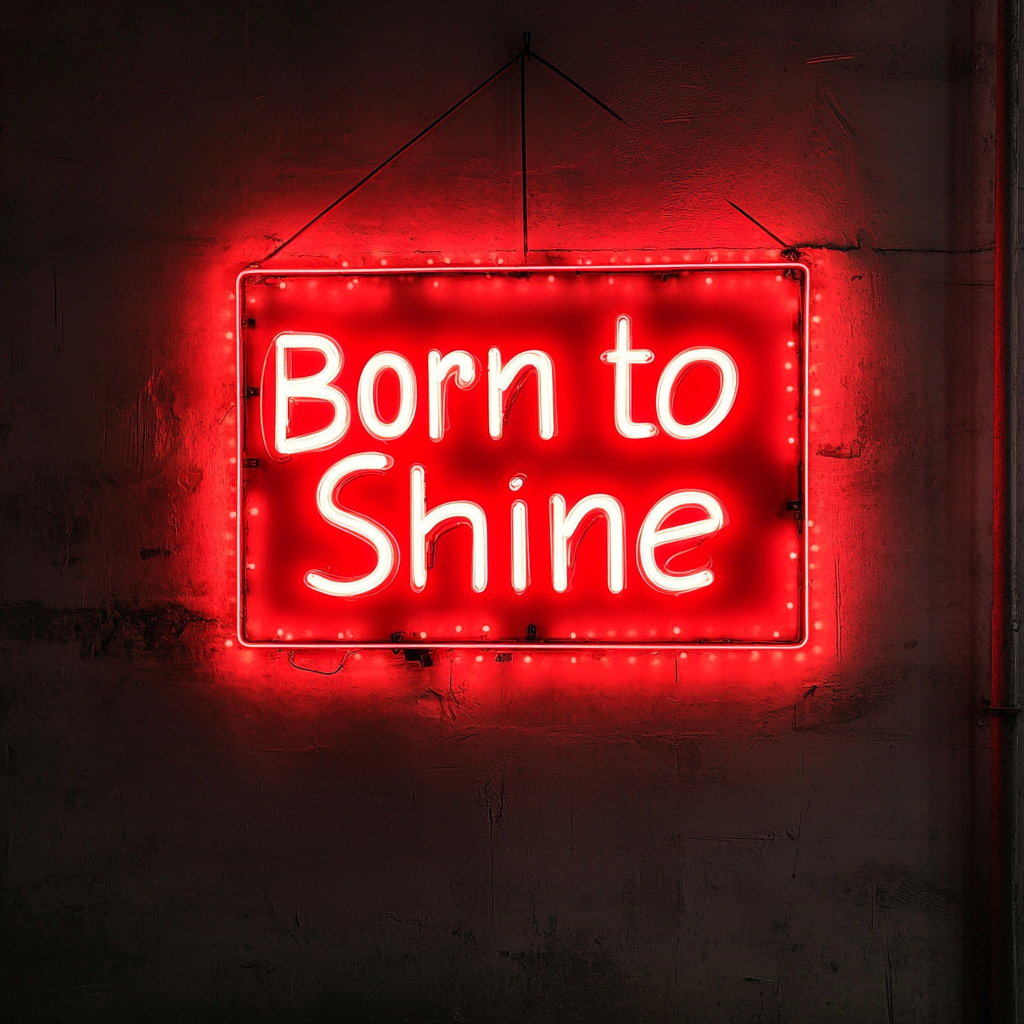 Born to Shine - Red Neon Sign, 18 Inches