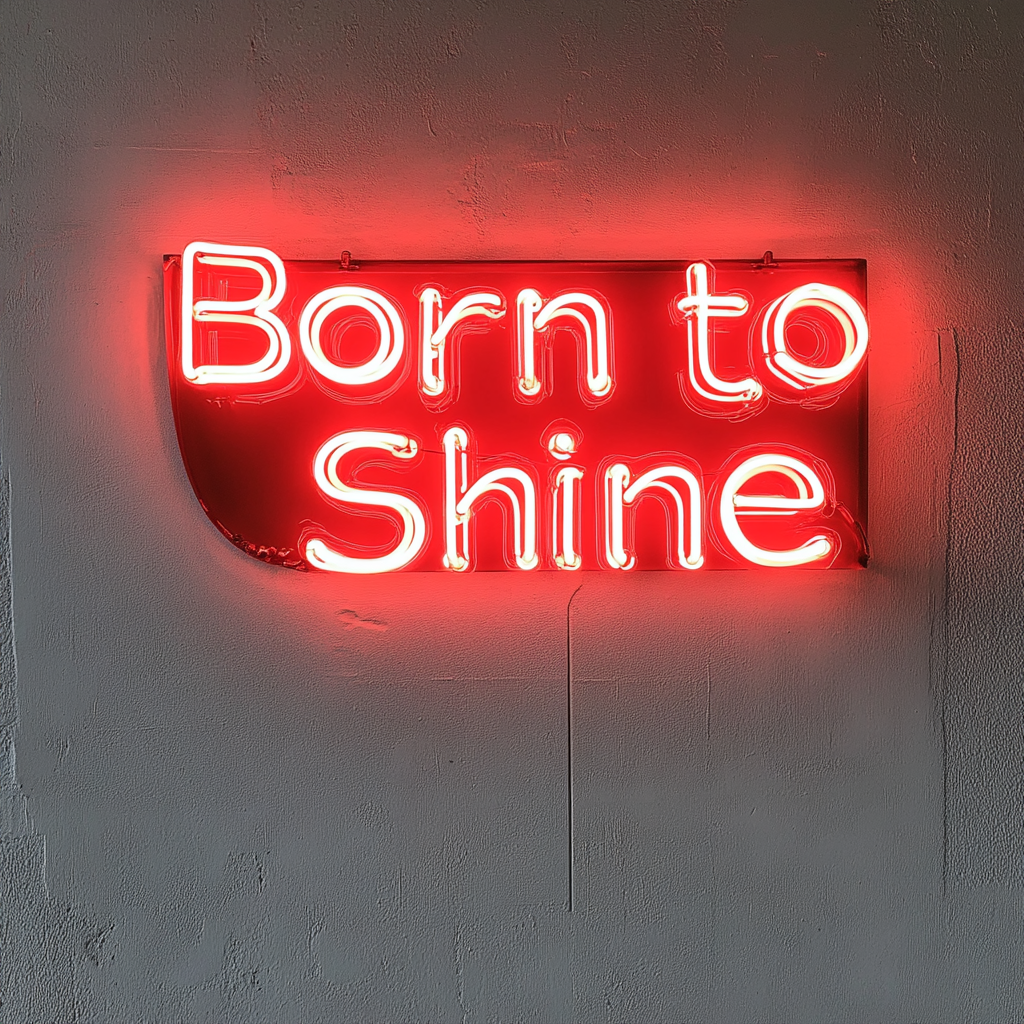 Born to Shine - Red Neon Sign, 18 Inches