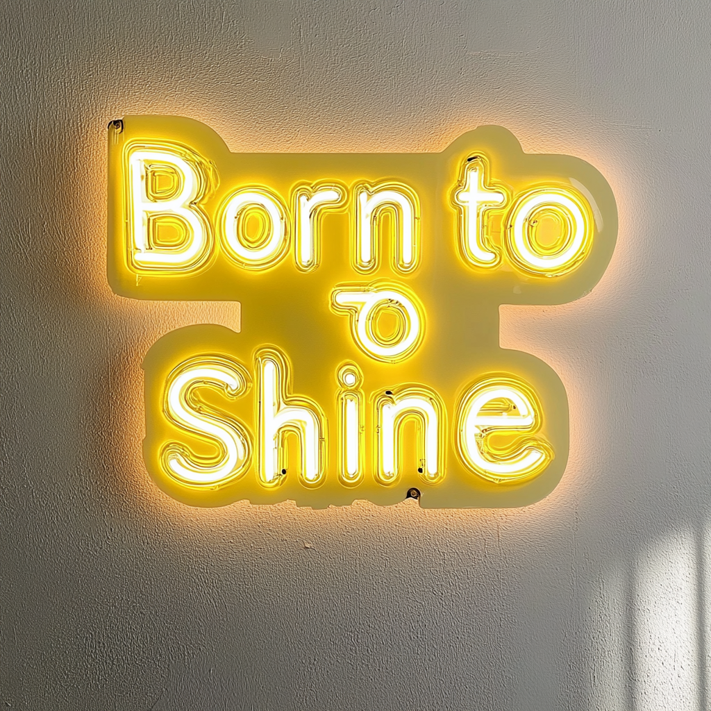 Born to Shine - Yellow Neon Sign, 18 Inches