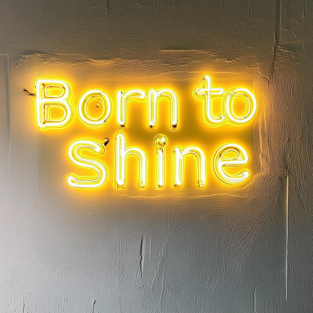Born to Shine - Yellow Neon Sign, 18 Inches